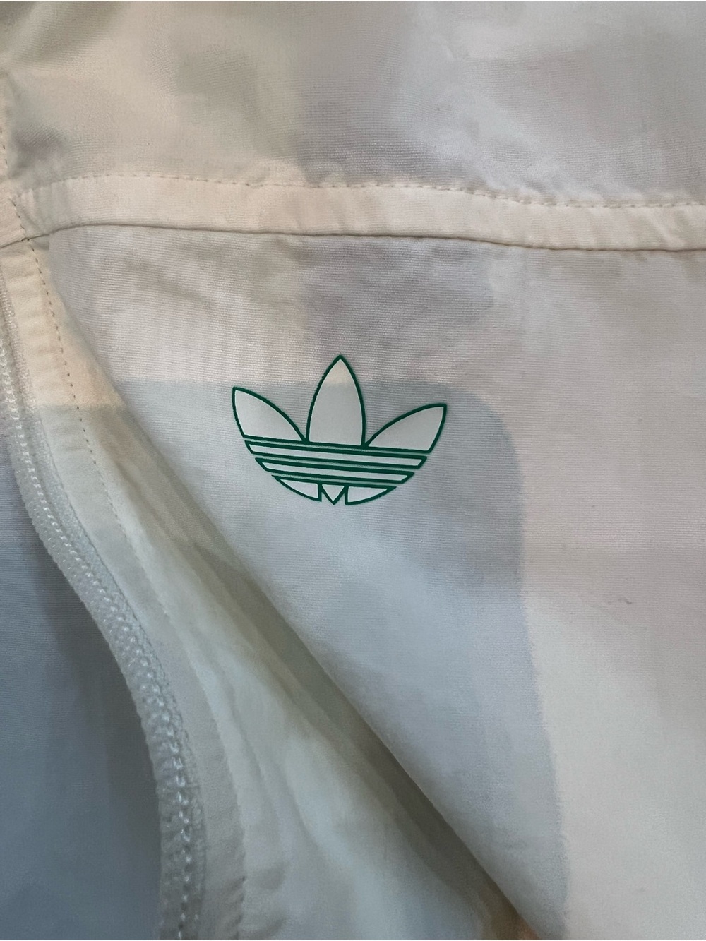 adidas Originals Off White Jacket with Green Trefoil Logo - Picture 4 of 11